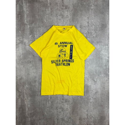 Vintage 1980s 4th Annual Silver Spring Triathlon Graphic T-Shirt Size Small
