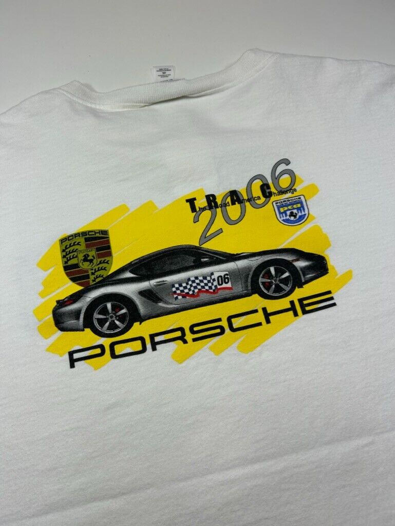 2006 Porsche Club Of America 1/4 Button Car Graphic T-Shirt Size 2XL White