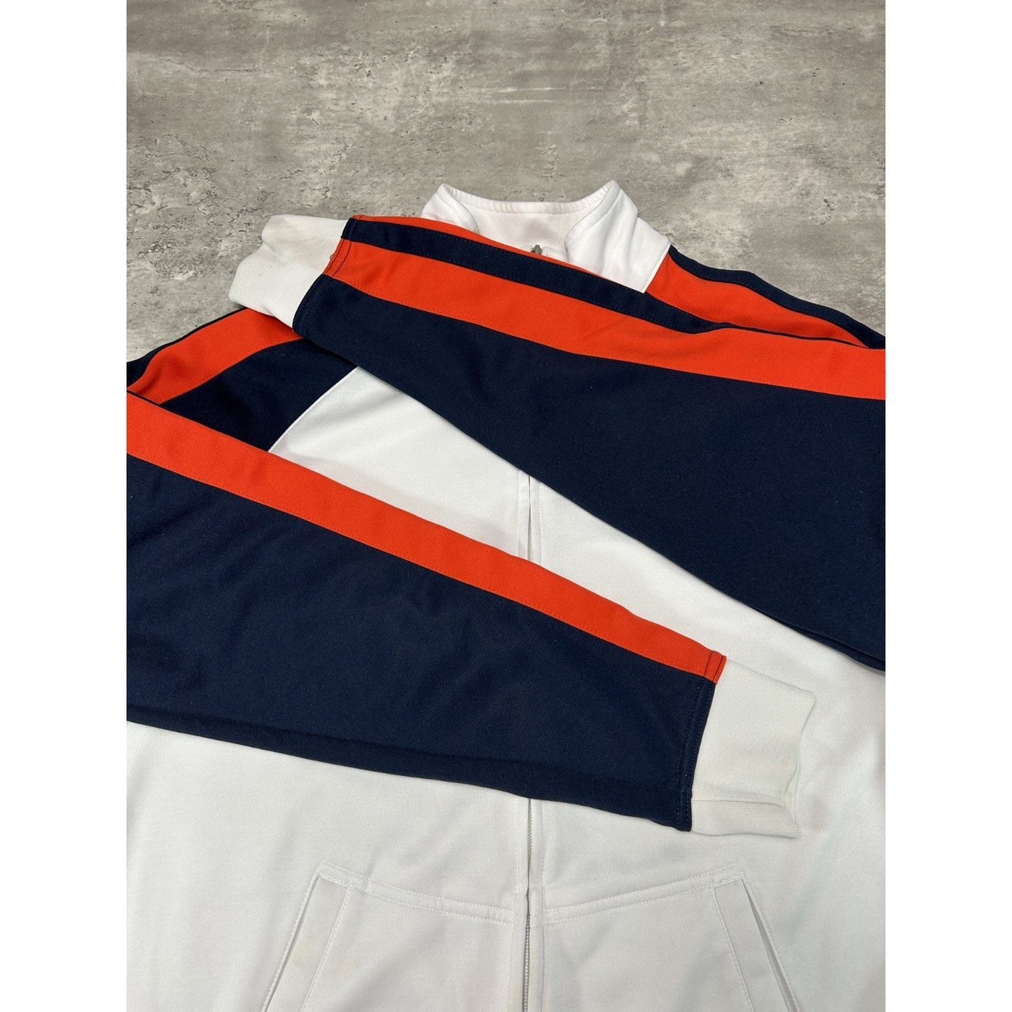 Vintage 2000s Nike Embroidered Logo Full Zip Tack Suit Jacket Size XL White