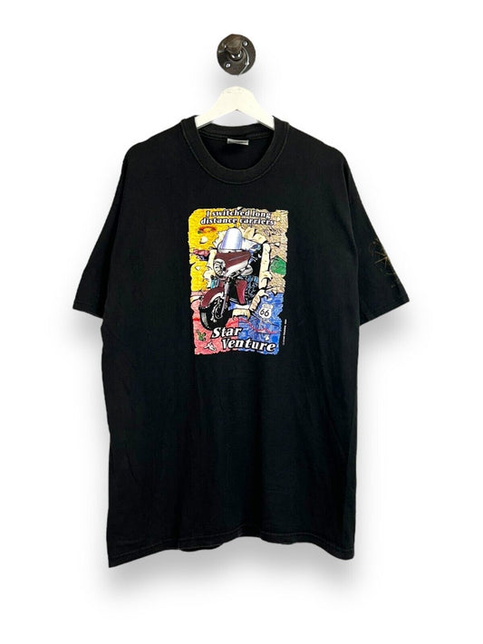 Vintage 1999 Yamaha Star Venture Motorcycle Graphic T-Shirt Size XL Black