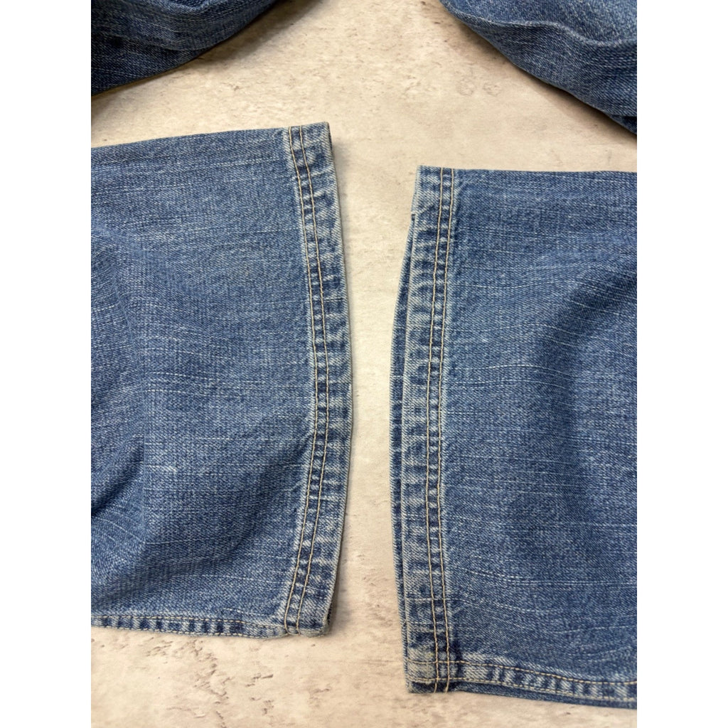 Vintage Y2K Womens Phat Farm Embroidered Medium Wash Denim Pants Size 30x32