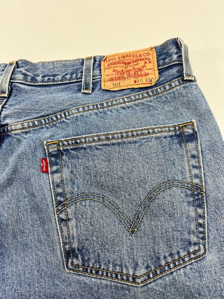 Vintage 90s Levi's 501 XX Medium Wash Button Fly Denim Pants Size 38