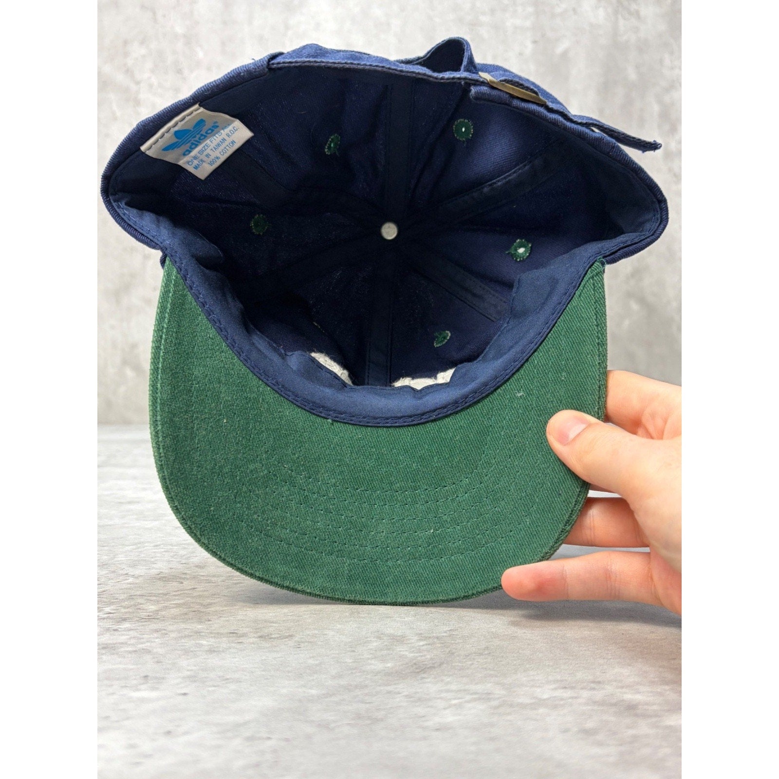 Vintage Adidas Soccer Embroidered Spellout Logo Strapback Hat OSFA