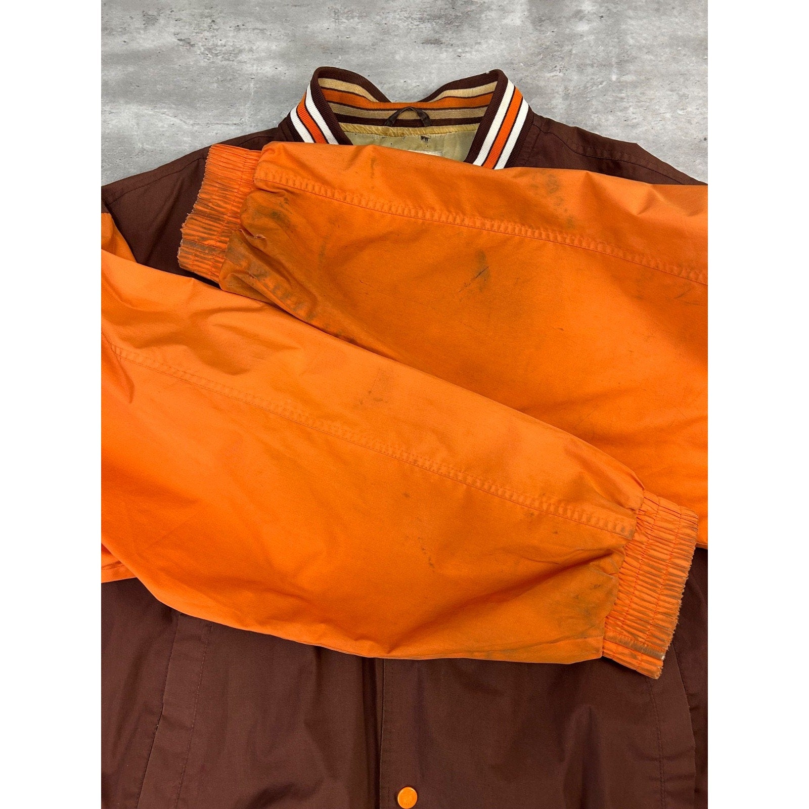 Vintage 90s Cleveland Browns NFL Embroidered Football Bomber Jacket Size 2XL
