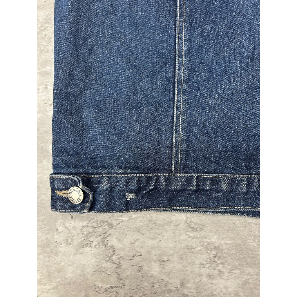 Vintage Y2K Mecca Jeans Dark Wash Denim Trucker Jacket Size Medium