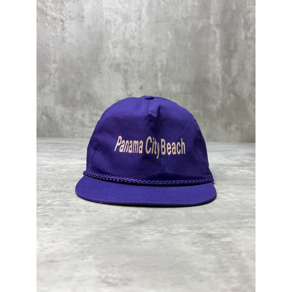 Vintage 90s Panama City Beach Spellout Graphic Strapback Hat OSFA