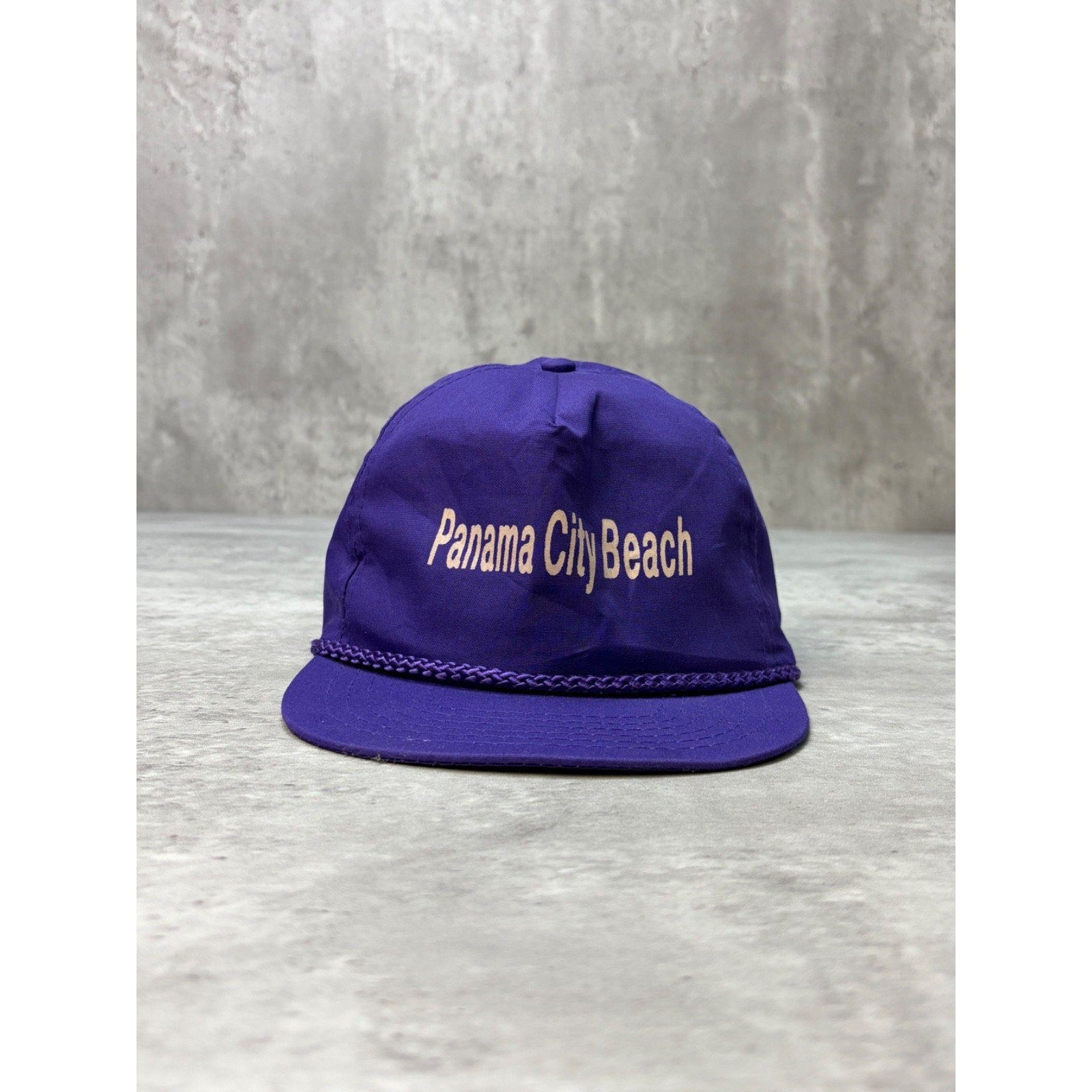 Vintage 90s Panama City Beach Spellout Graphic Strapback Hat OSFA