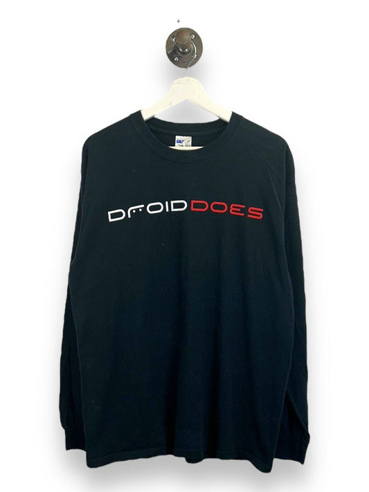 Droid Does Motorola Android OS Promo Graphic Long Sleeve T-Shirt Size Large