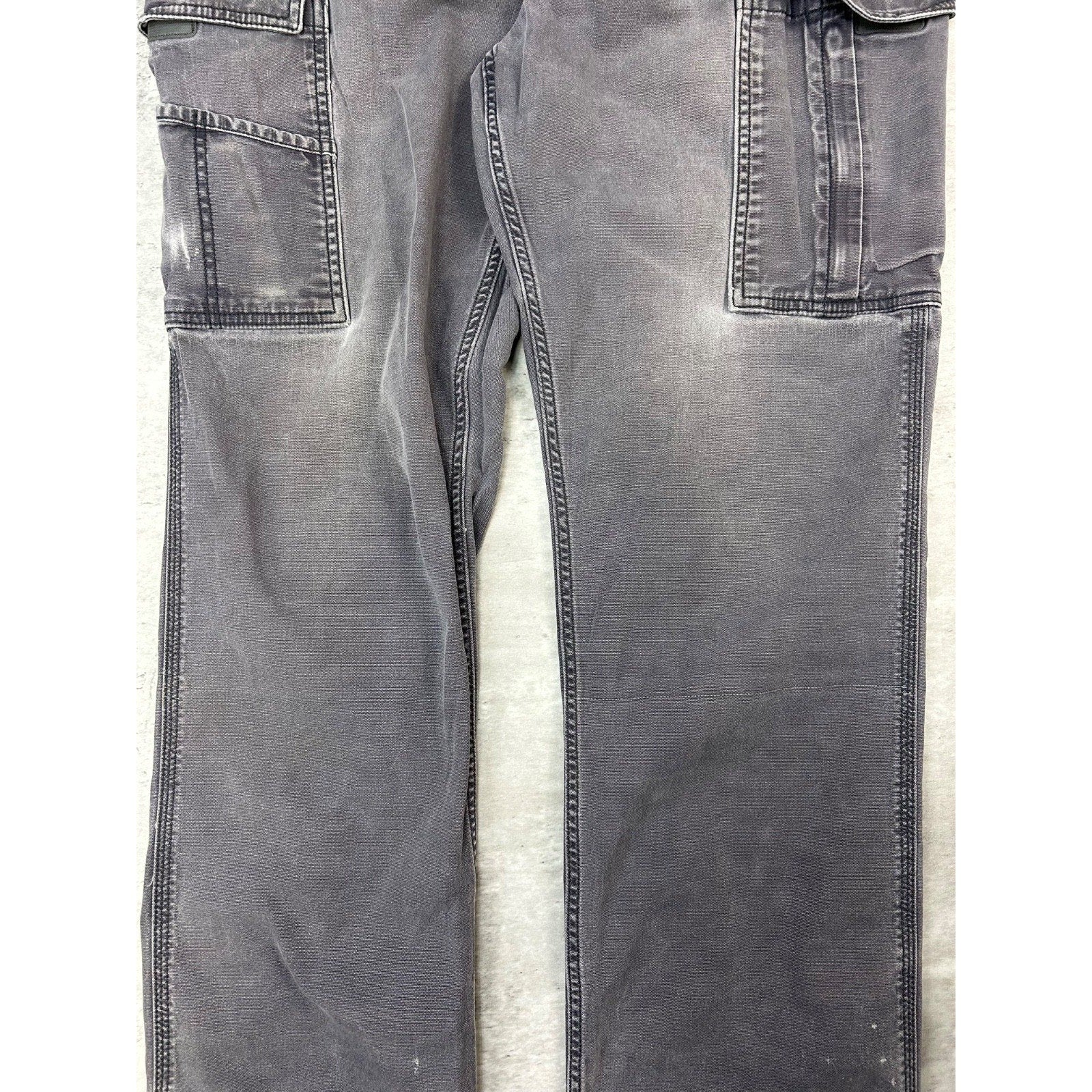 Carhartt Relaxed Fit Canvas Workwear Gray Cargo Pants Size 35