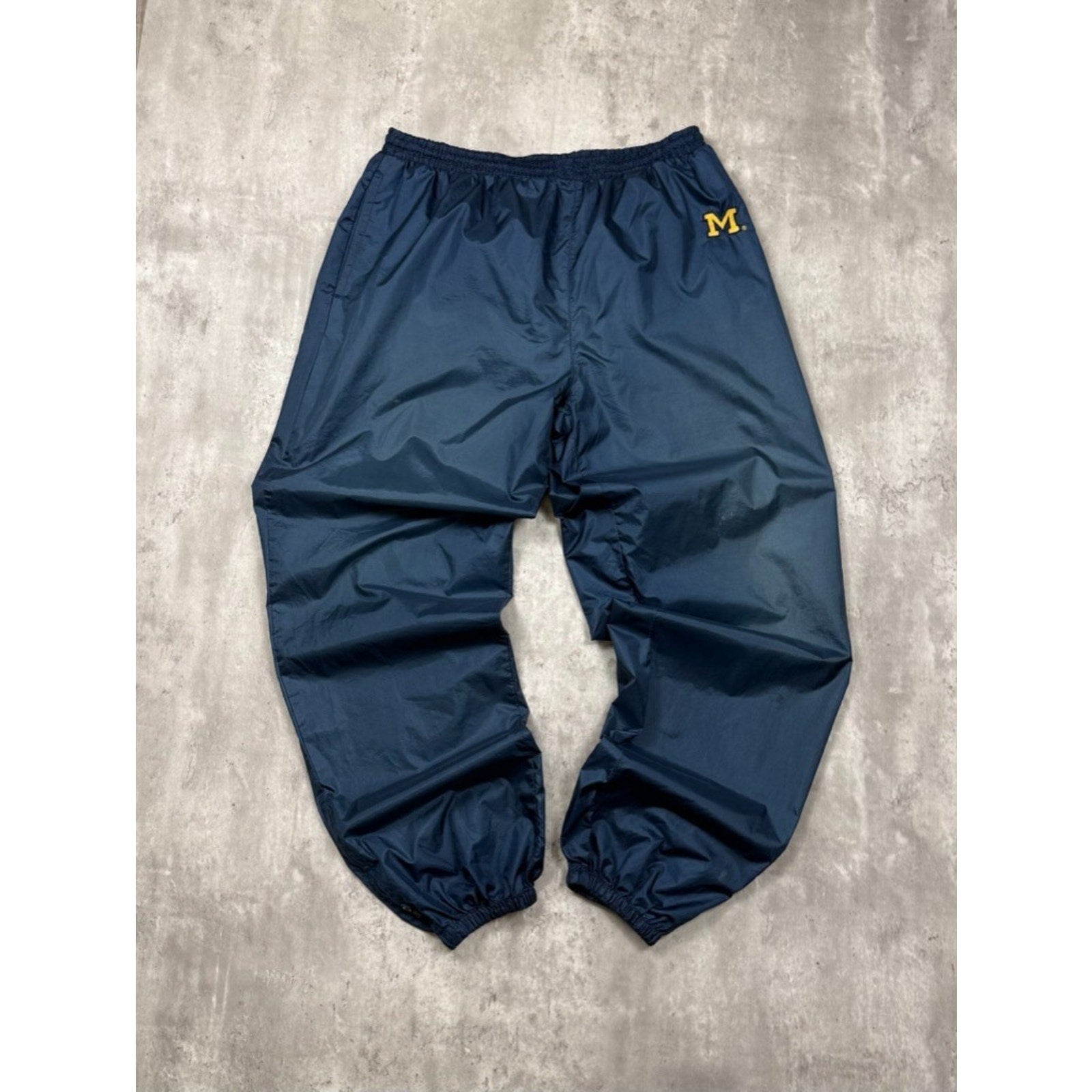 Vintage 90s Michigan Wolverines NCAA Embroidered Logo Windbreaker Pants Size XL