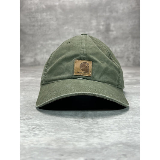 Vintage Carhartt Canvas Workwear Embroidered Patch Strapback Hat OSFA