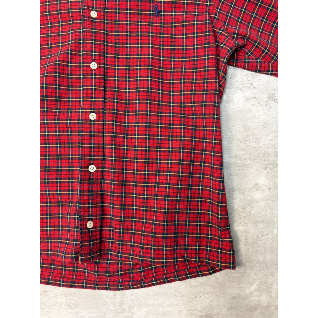 Vintage Polo Ralph Lauren Embroidered Pony Cropped Button Up Shirt Size Small