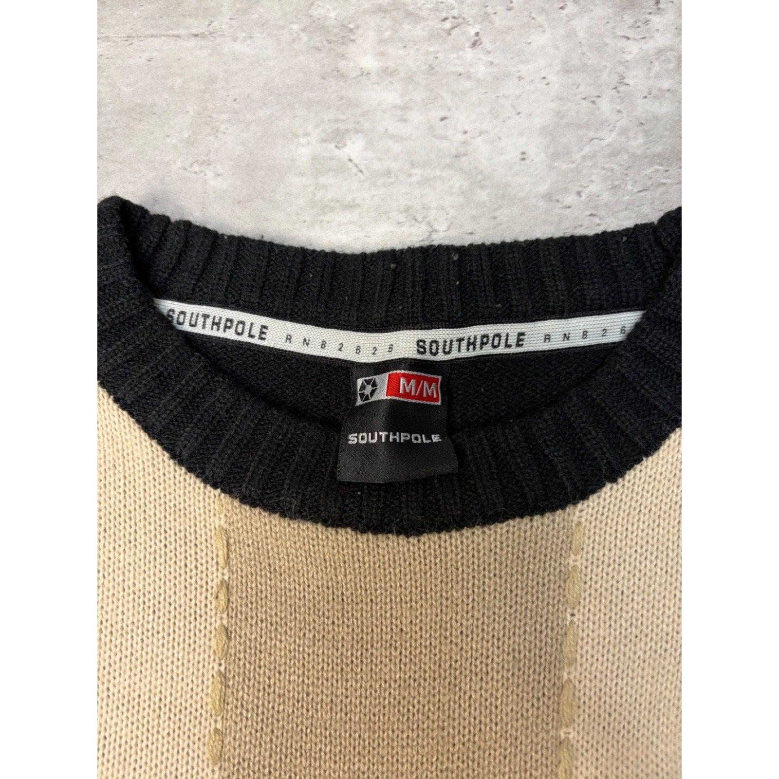 Vintage Y2K Southpole Tonal Block Knit Sweater Size Medium