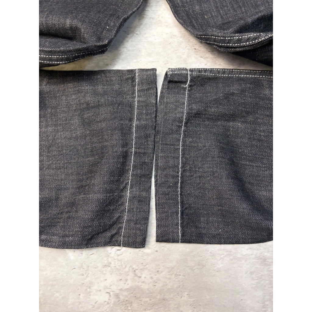 Vintage Y2K Womens Johnny Blaze Embroidered Black Wash Denim Pants