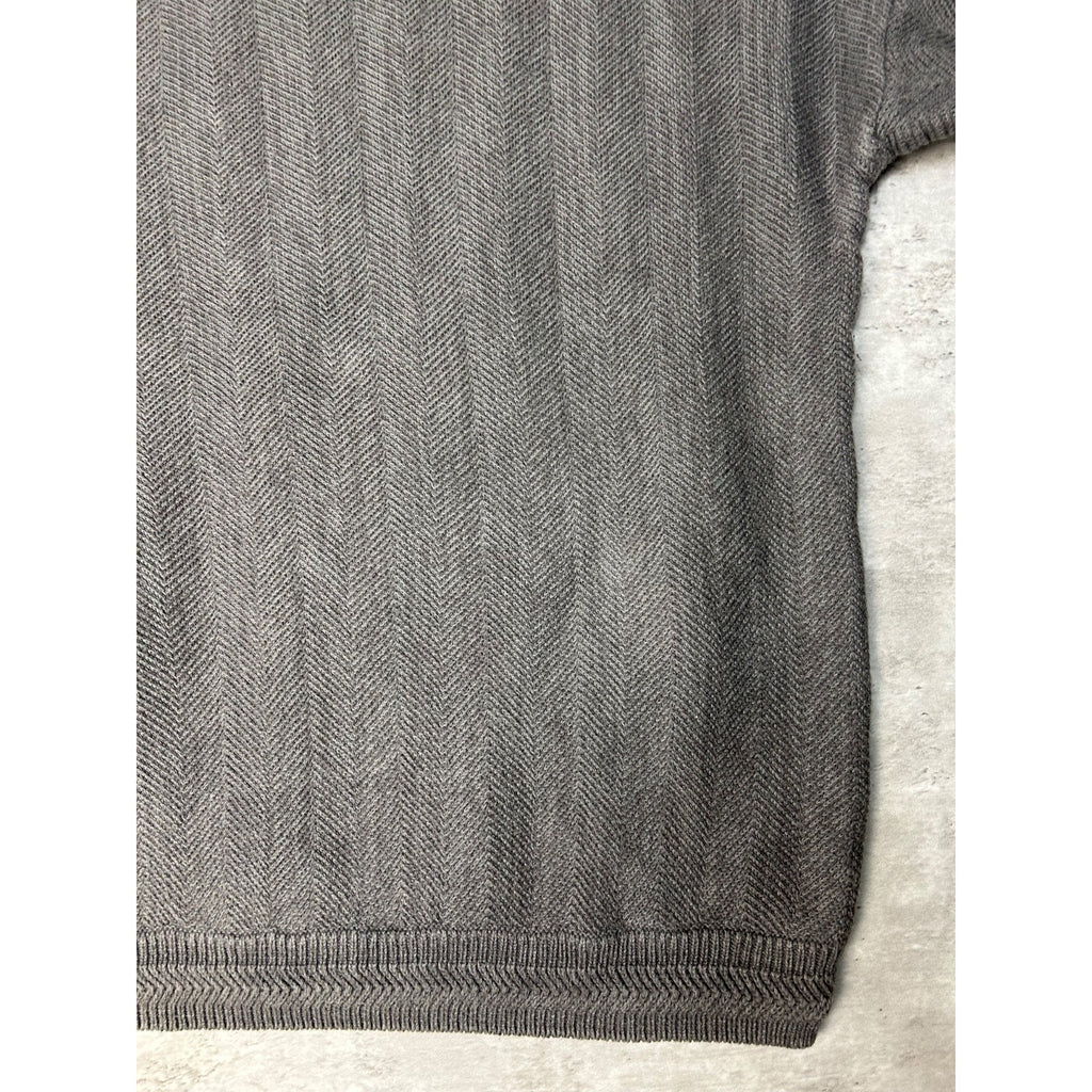 Vintage Chaps Embroidered Crest Striped Pullover Knit Sweater Size Large