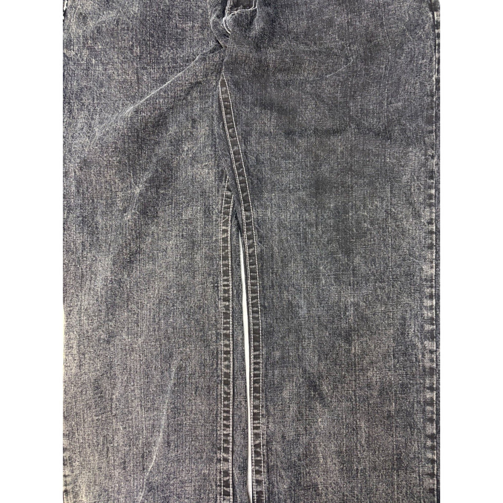 Vintage Y2K Kanii Embroidered Dragon Baggy Fit Black Denim Pants Size 41
