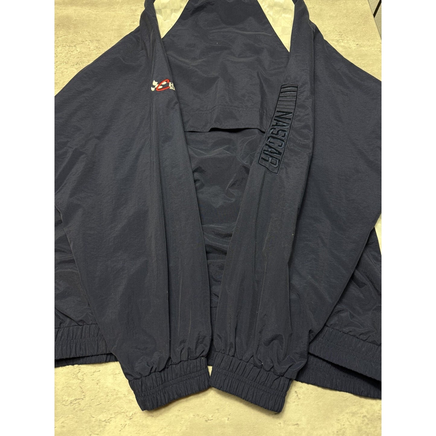Vintage Lowes Charlotte Speedway Embroidered Two Tone Windbreaker Jacket Sz XXL