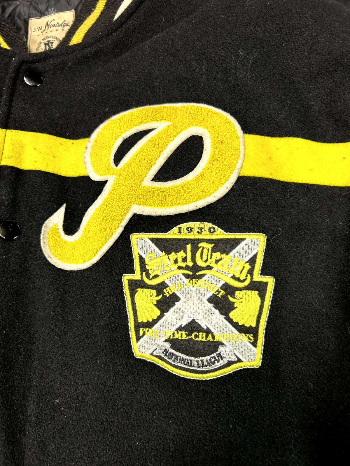 Vintage Pittsburgh Crawfords NLMB Embroidered Spellout Bomber Jacket Size 3XL