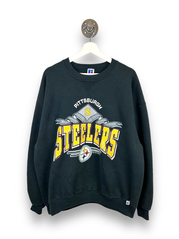 Vintage 1993 Pittsburgh Steelers Spellout Russell Athletic Sweatshirt Size 2XL