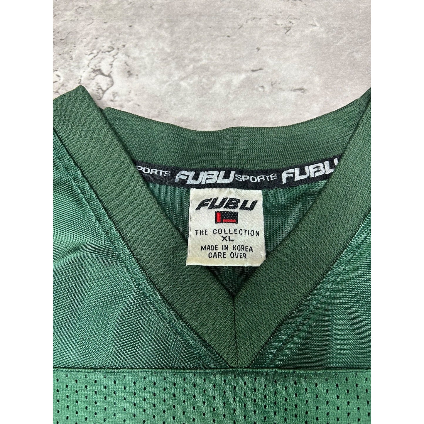 Vintage Y2K Fubu #05 Stitched Football Jersey Size XL Green/Yellow