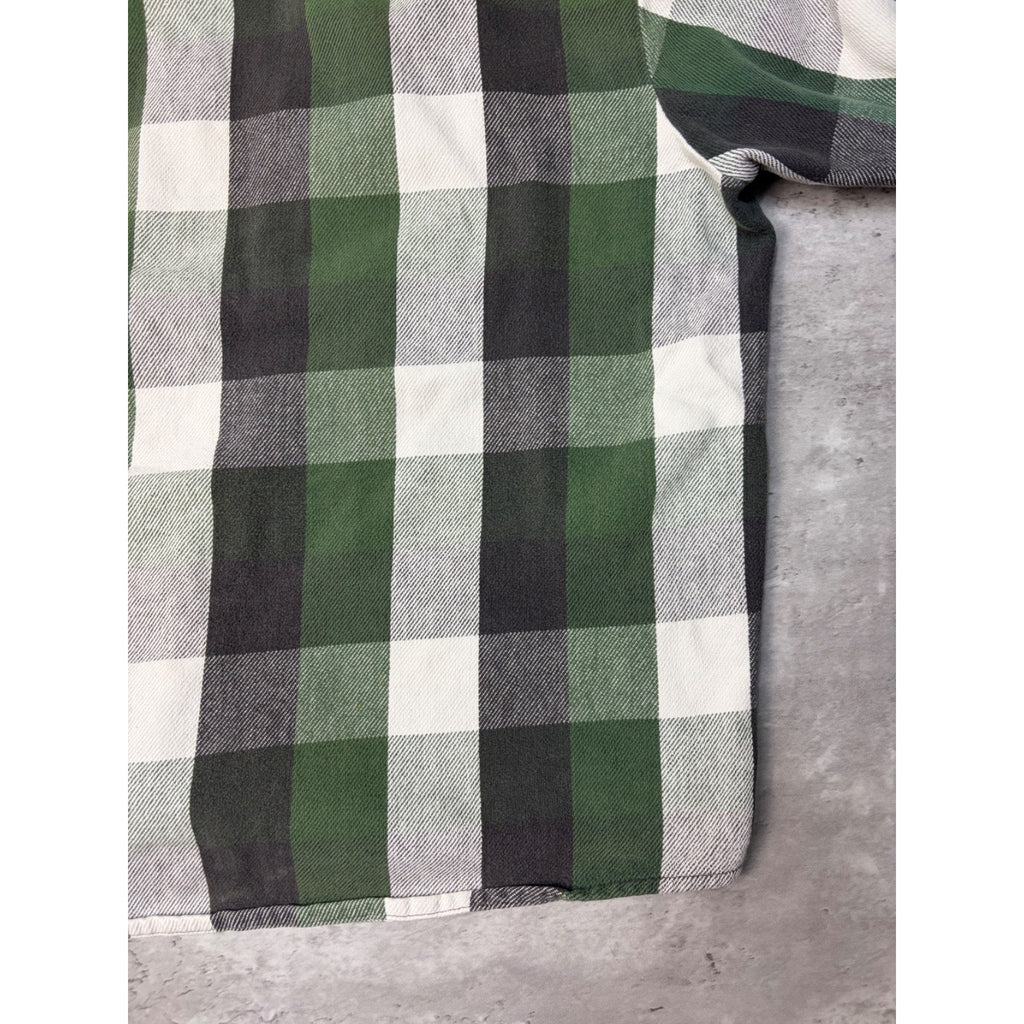 Vintage 90s Work N' Sport Pearl Snap Flannel Long Sleeve Button Up Shirt Sz 2XL