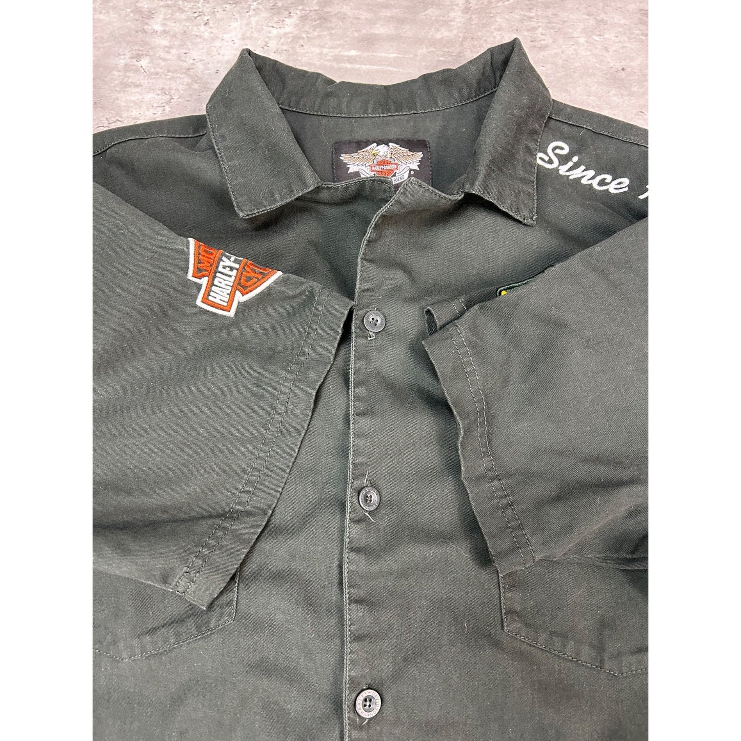 Harley Davidson Jamaica Embroidered Short Sleeve Button Up Shirt Size 2XL