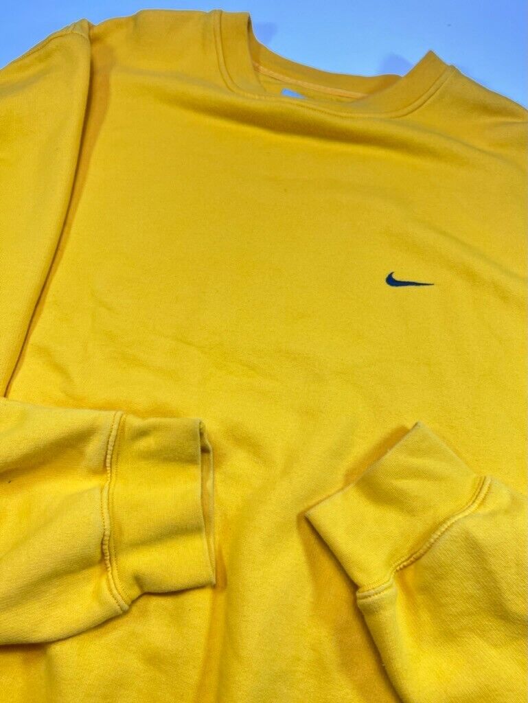 Vintage Y2K Nike Embroidered Mini Swoosh Crewneck Sweatshirt Size 2XL Yellow