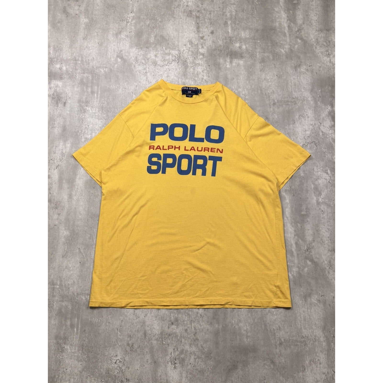 Vintage 90s Polo Sport Ralph Lauren Spellout Graphic T-Shirt Size XL