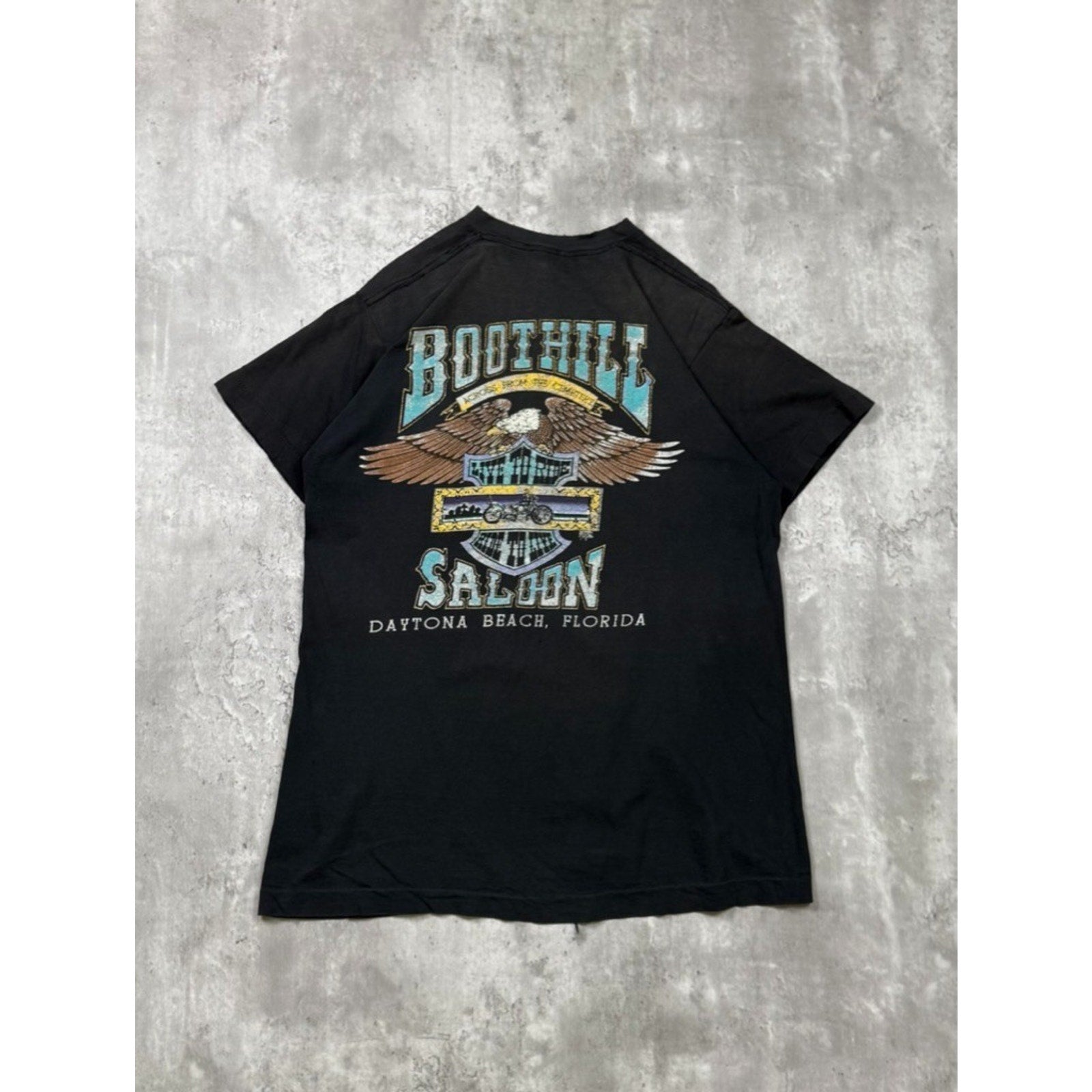 Vintage 90s Boothill Saloon Daytona Beach Eagle Graphic T-Shirt Size Large