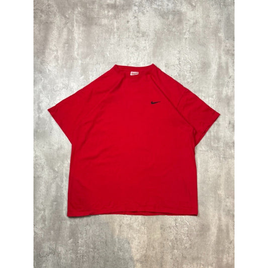 Vintage 90s Nike Classic Embroidered Swoosh T-Shirt Size XL Red