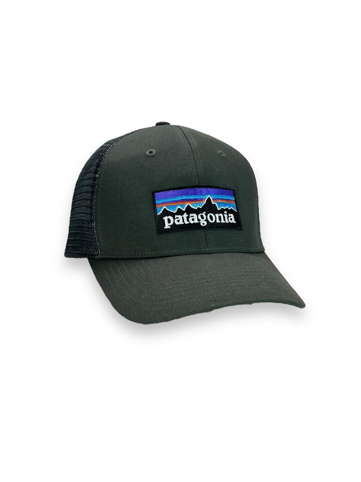 Patagonia Embroidered Logo Trucker Snapback Hat OSFA Gray