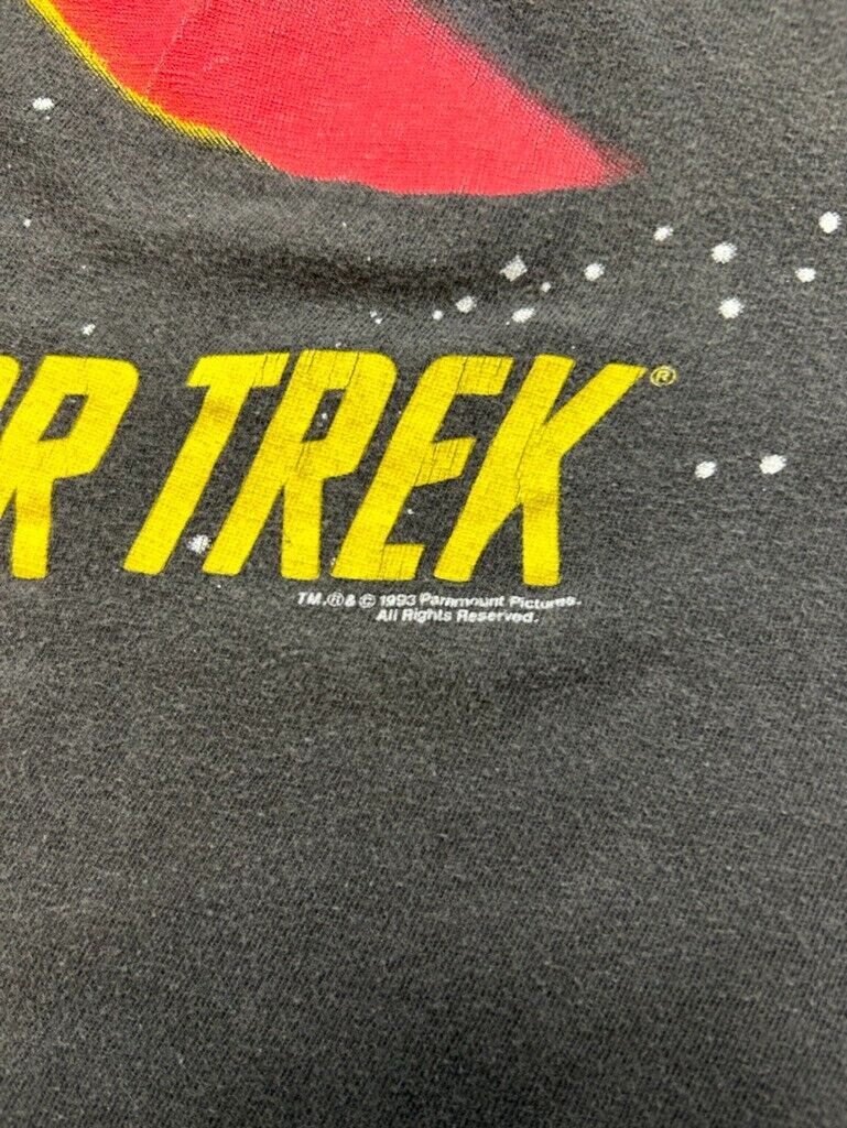 Vintage 1993 Star Trek USS Enterprise Graphic TV Show Promo T-Shirt Size Large