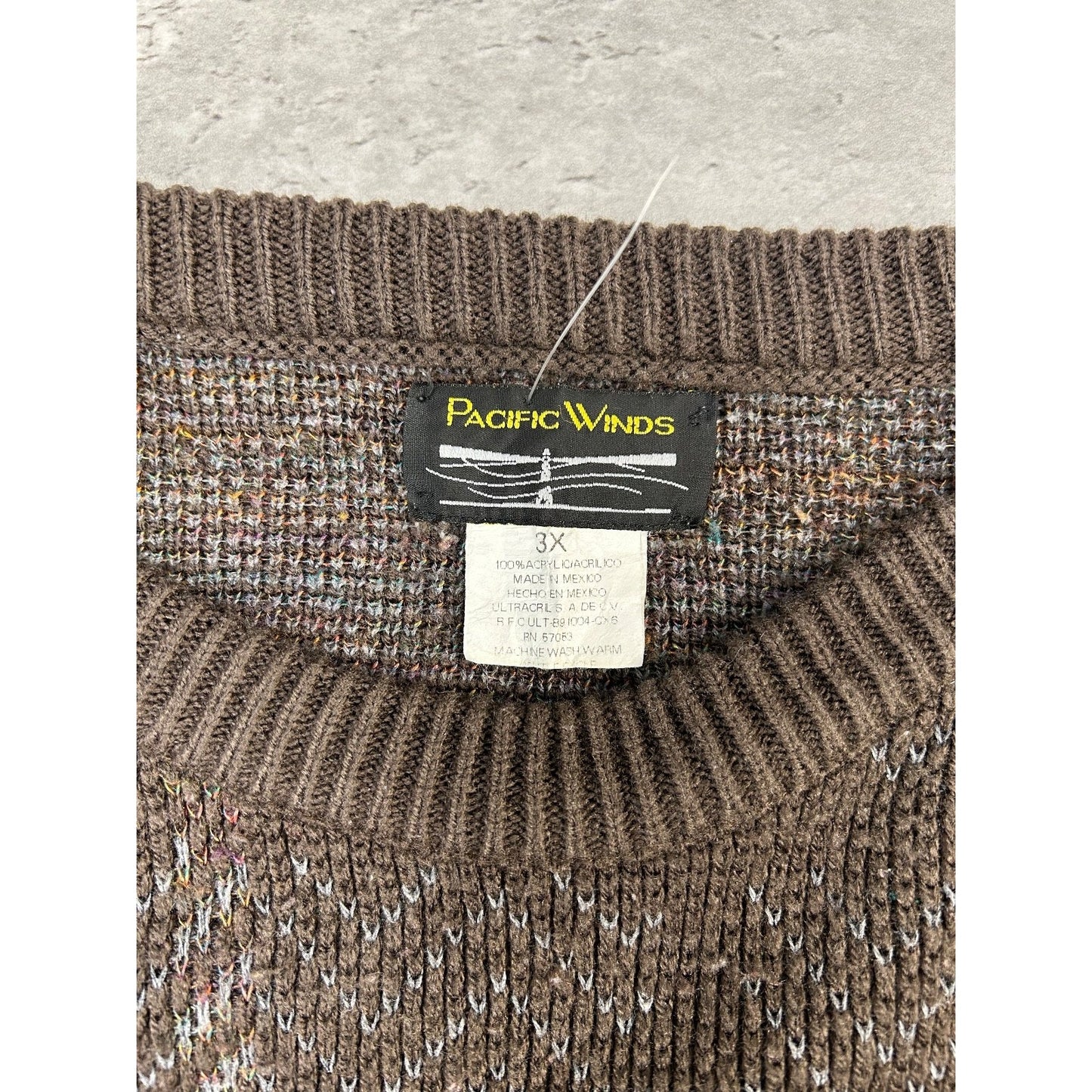 Vintage 90s Plaid Print Earth Tone Pullover Knit Sweater Size 3XL