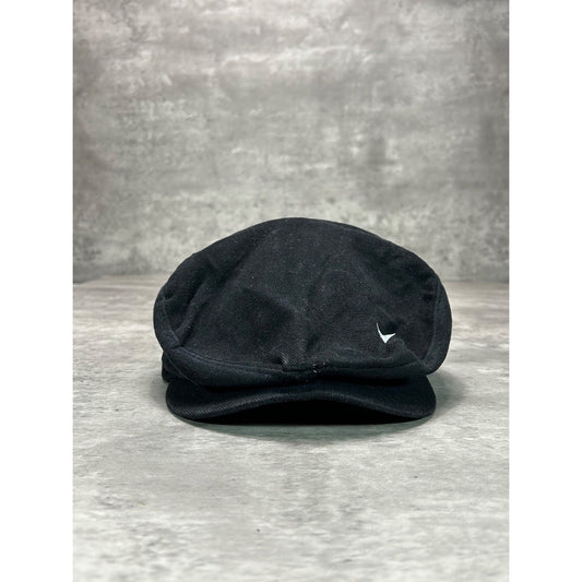 Vintage 90s Nike Embroidered Swoosh Newsboy Hat Size Large Black
