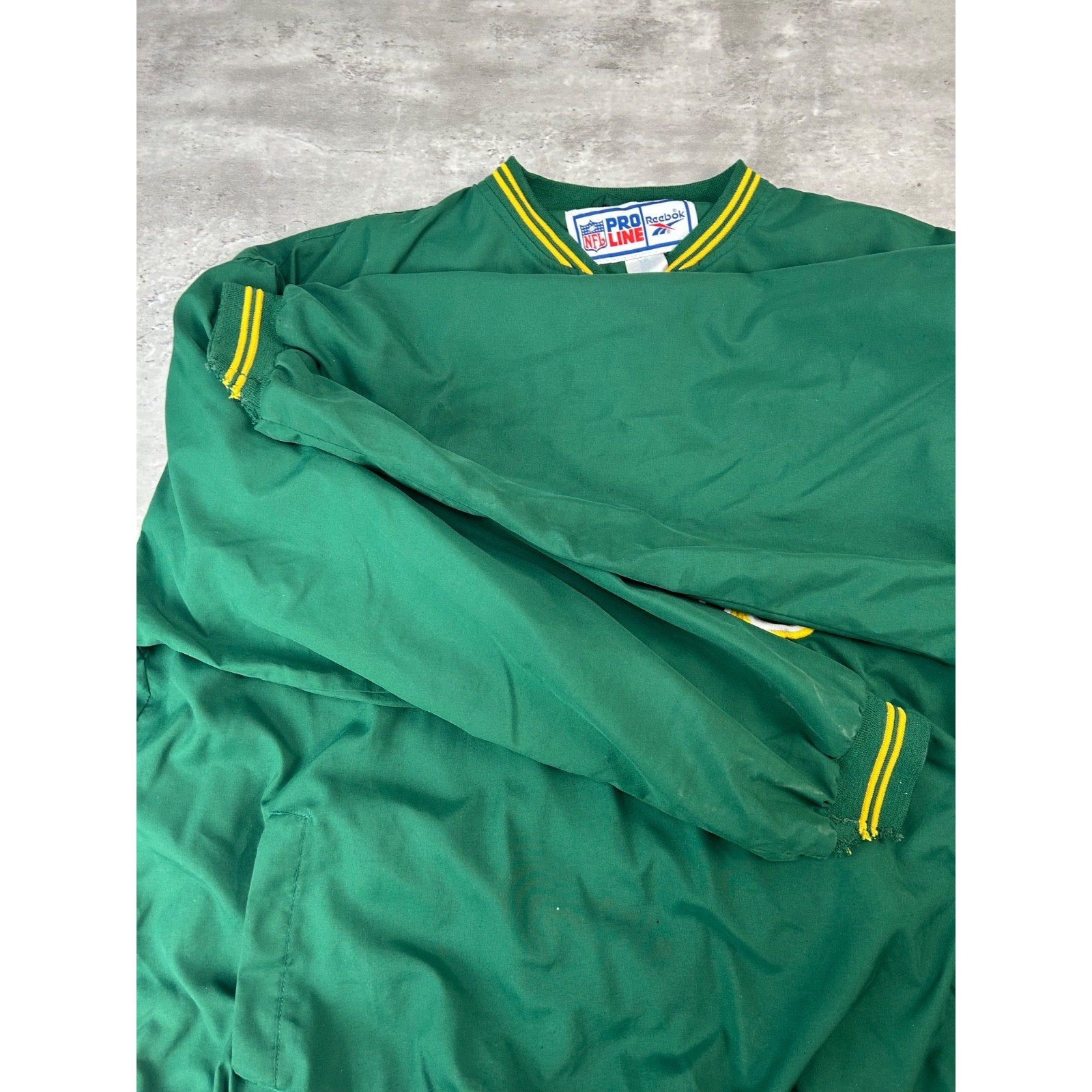 Vintage Green Bay Packers NFL Reebok Pullover Windbreaker Jacket Size 2XL