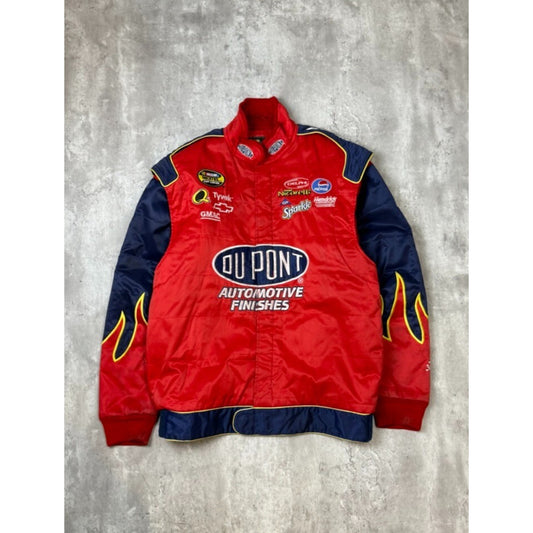 Vintage Nascar Dupont Racing Embroidered Nascar Race Jacket Size XL Red