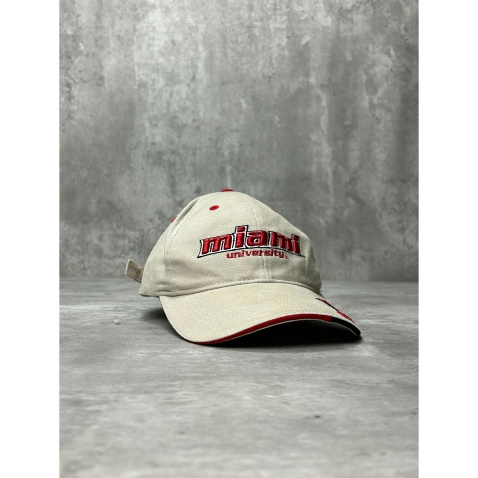 Vintage Miami University NCAA Embroidered Spellout Strapback Hat OSFA