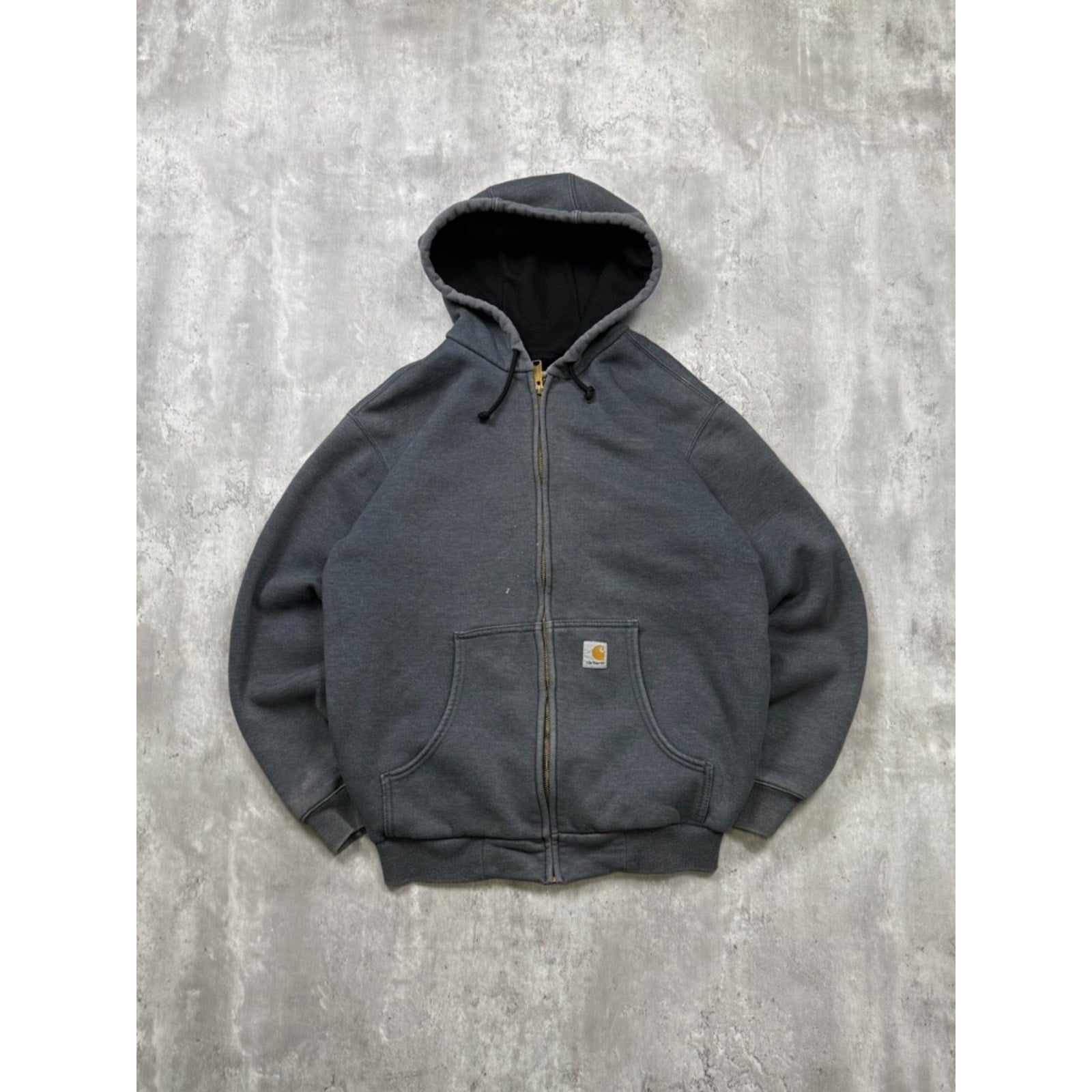 Vintage Carhartt Workwear Thermal Lined Full Zip Hooded Sweatshirt Size Medium