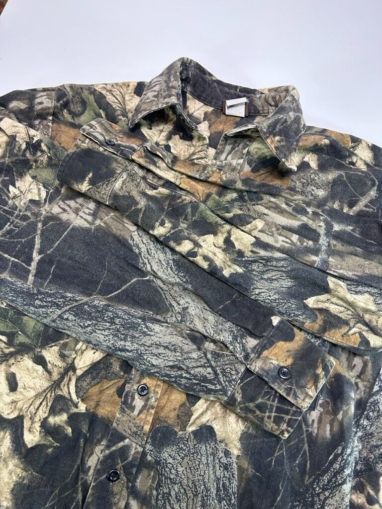 VTG Ranger Mossy Oak Breakout Camo Hunting Long Sleeve Button Up Shirt Sz Medium