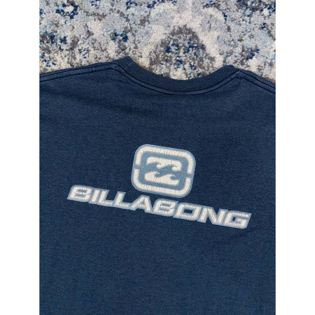 Vintage Y2K Billabong Spellout Logo Graphic T-Shirt Size Large