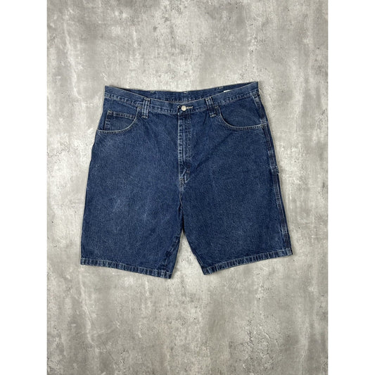 Vintage Wrangler Dark Wash Workwear Carpenter Denim Shorts Size 40 Blue