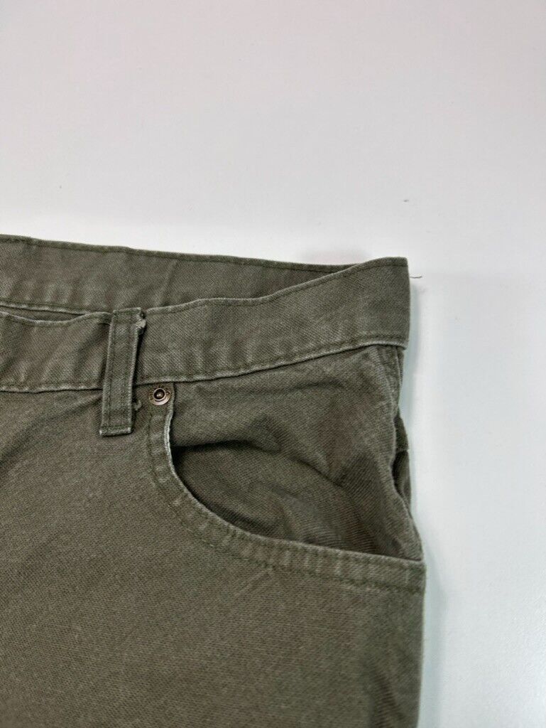 Dickies Canvas Workwear Carpenter Pants Size 36 Green