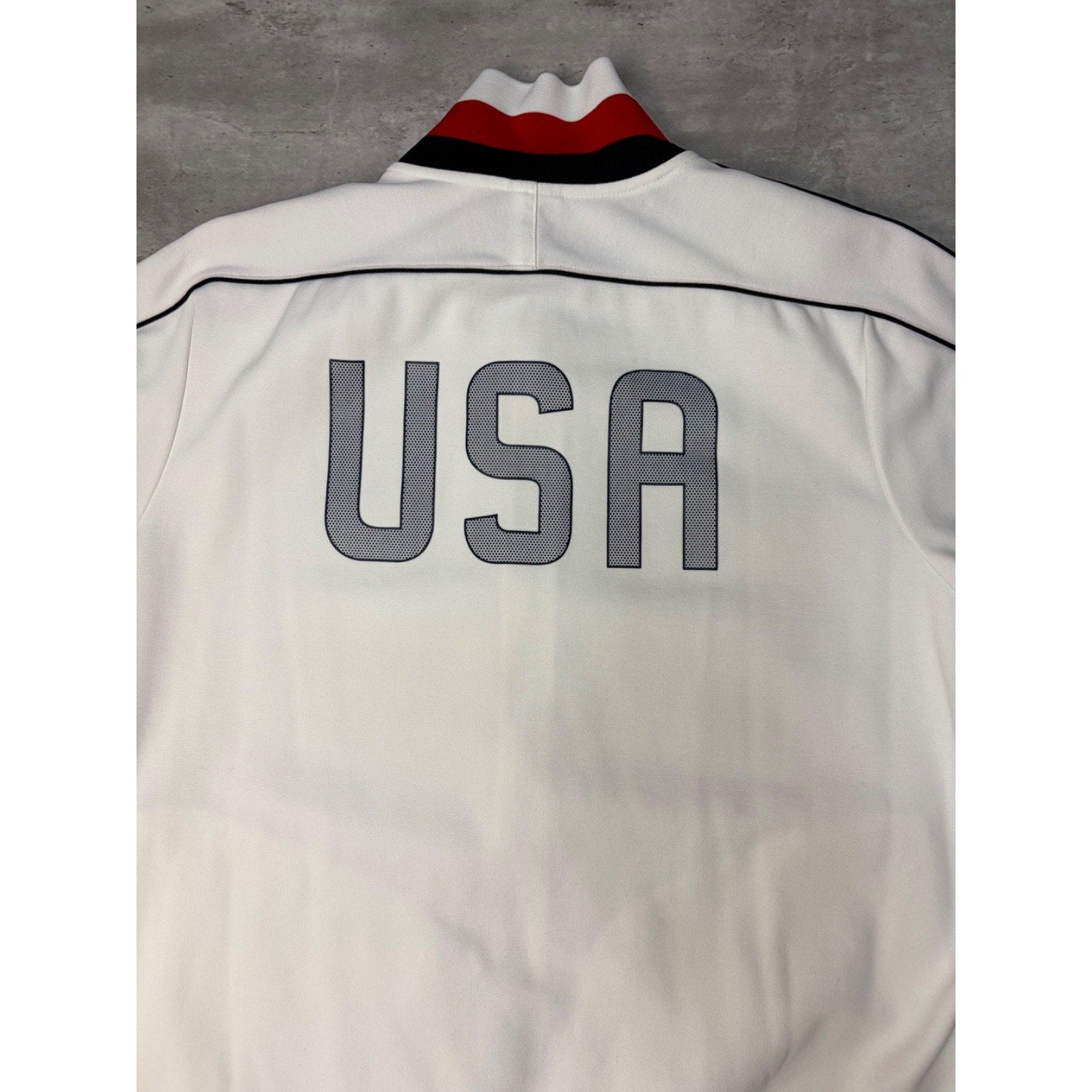 Nike Team USA Olympics Soccer White Full Zip Track Jacket Size XL