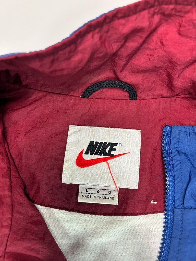 Vintage 90s Nike Embroidered Mini Swoosh Full Zip Nylon Jacket Size Large