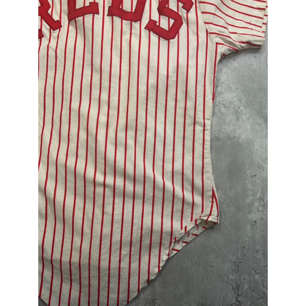 Vintage 90s Cincinnati Reds MLB Pinstripe Stitched Baseball Jersey Size Small