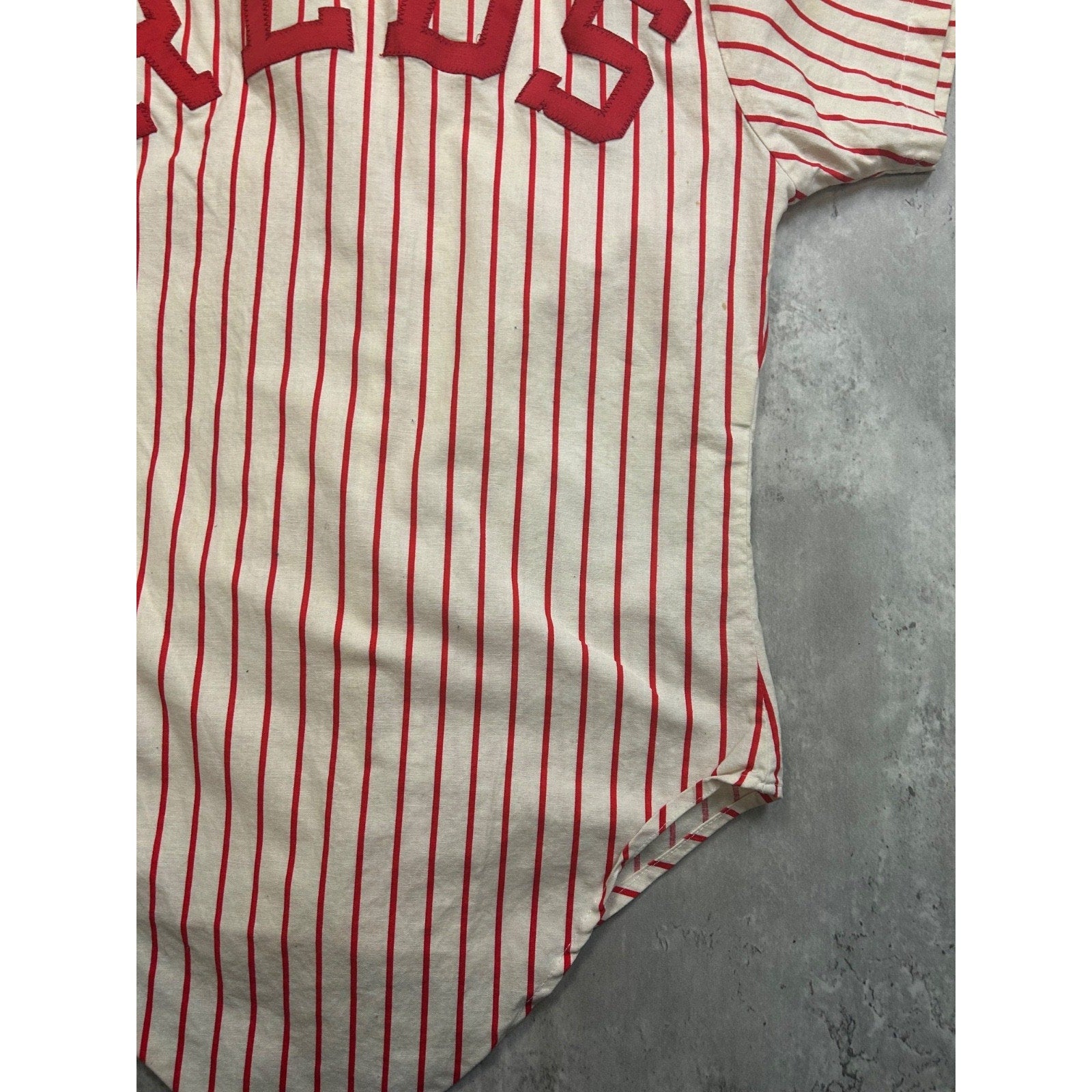 Vintage 90s Cincinnati Reds MLB Pinstripe Stitched Baseball Jersey Size Small