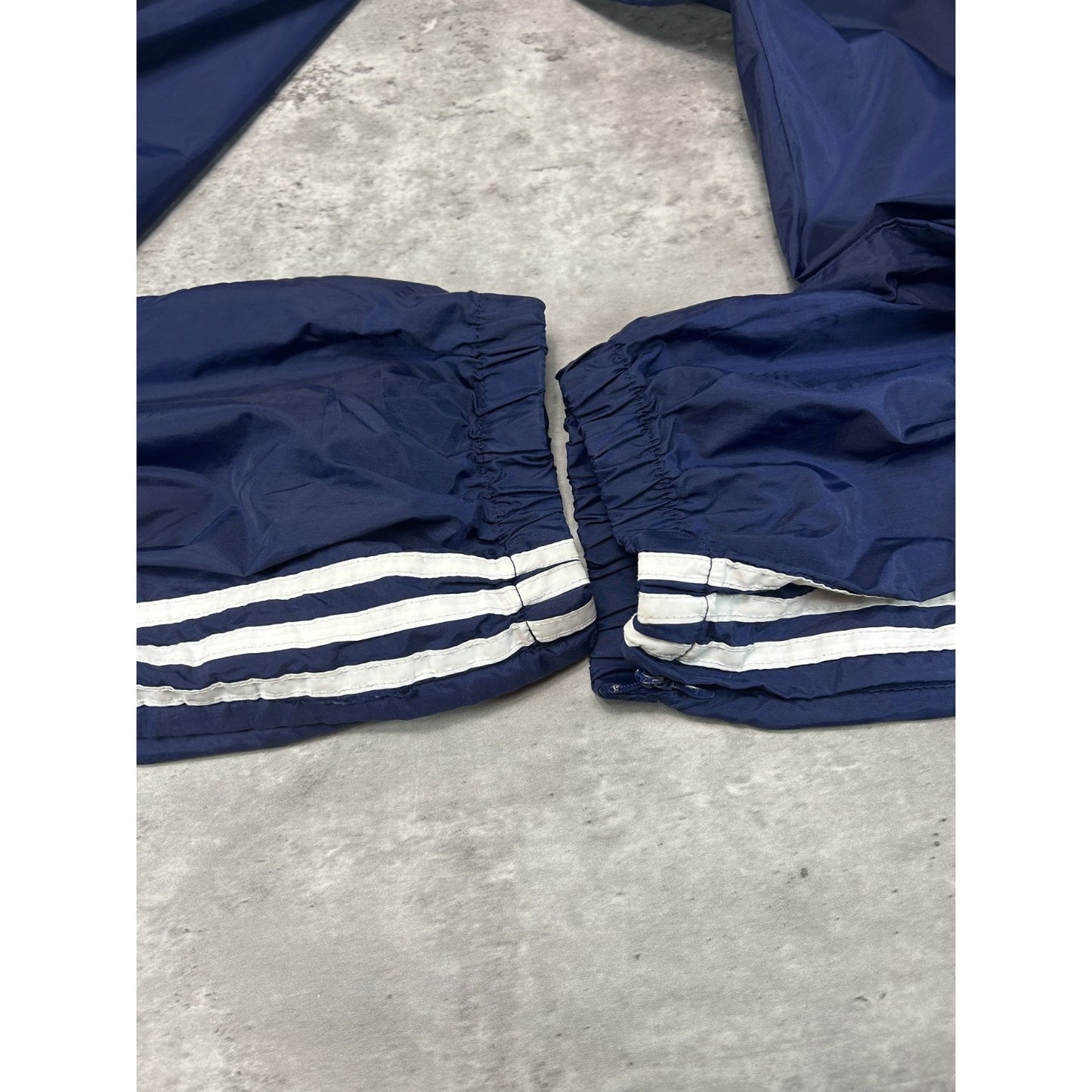 Vintage 90s Adidas Embroidered Logo Three Stripe Nylon Track Pants Size XL