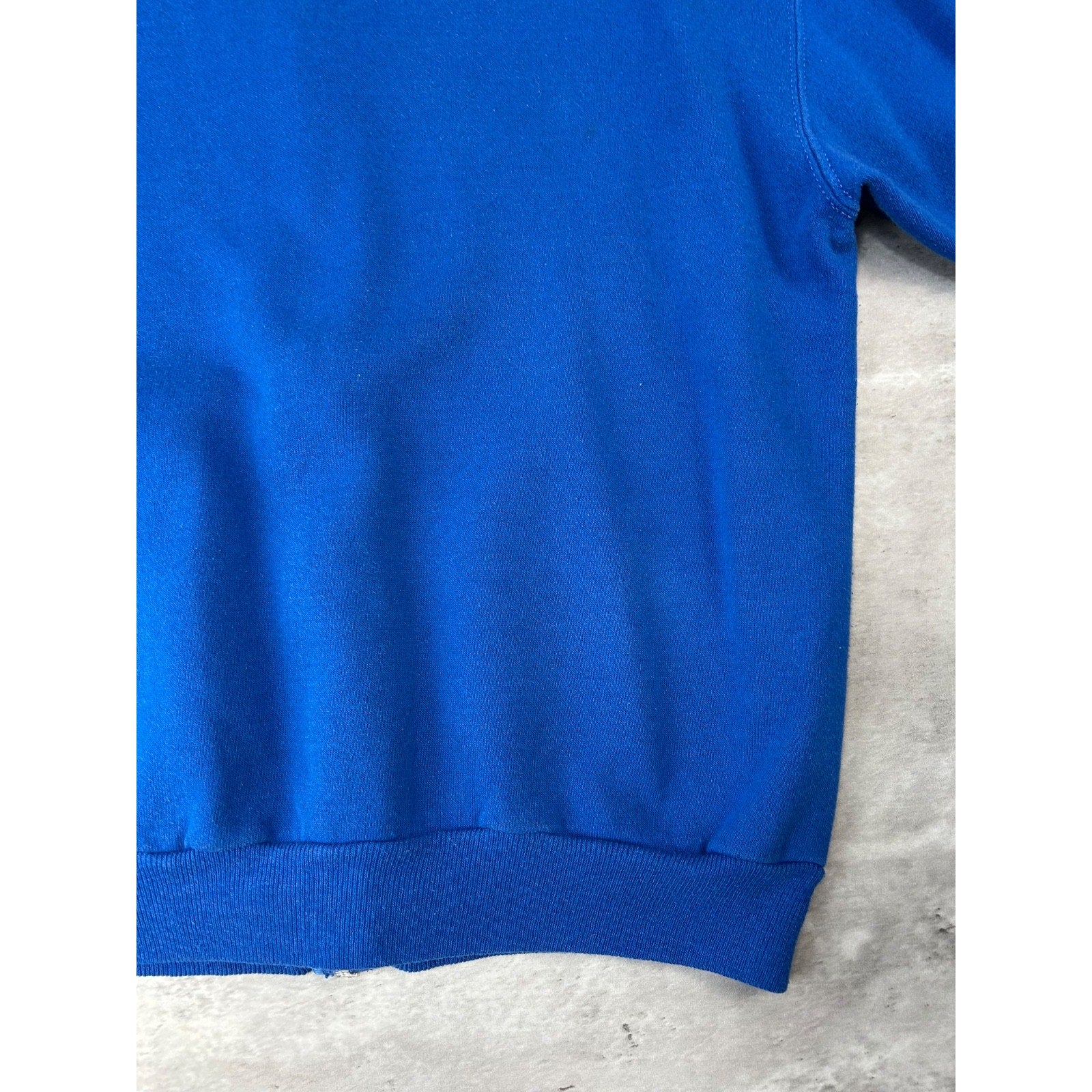 Vintage 80s Hanes Black Full Zip Blue Hooded Sweatshirt Size Large