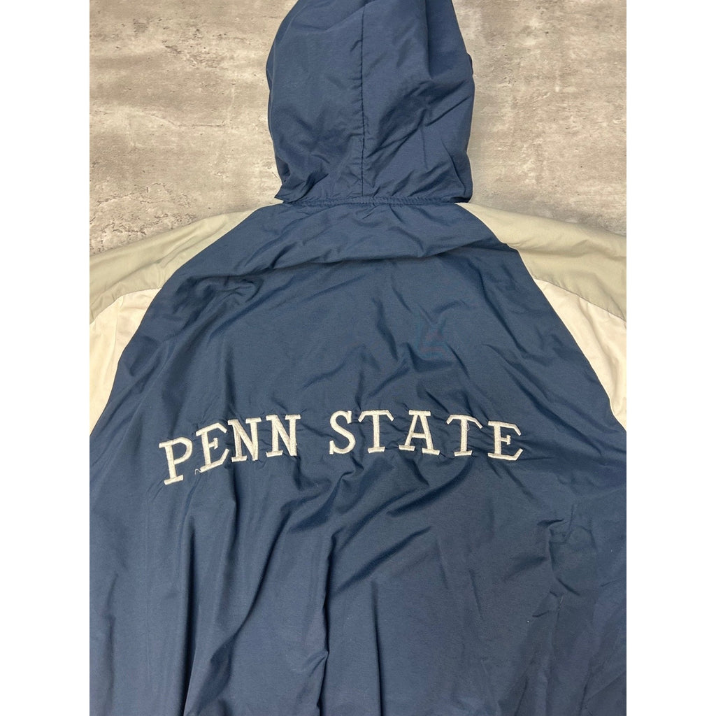 Vintage 90s Penn State Nittany Lions NCAA Hooded Windbreaker Jacket Size Large