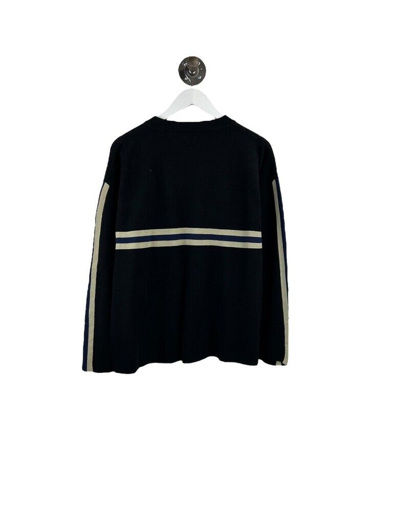 Union Bay Striped Knit Sweater Size Medium Black